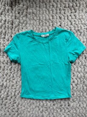Active Basic Short Sleeve Crewneck Tee in Teal Green
